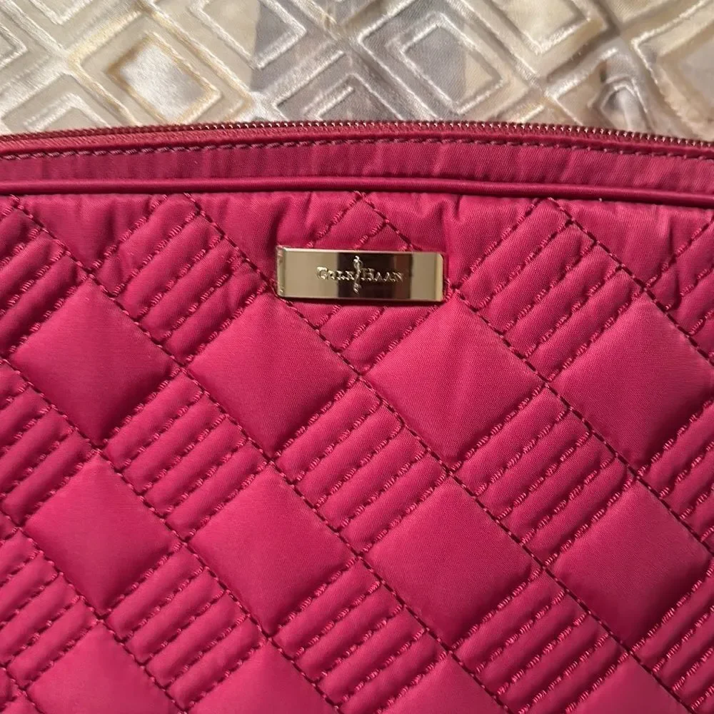 Cole Haan Fuchsia Quilted Padded Laptop Case Bag